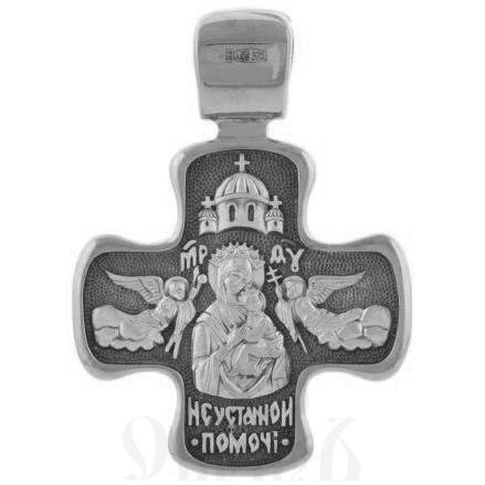 крест с образом спасителя и божией матери неустанной помощи, серебро 925 проба (арт. 43285)