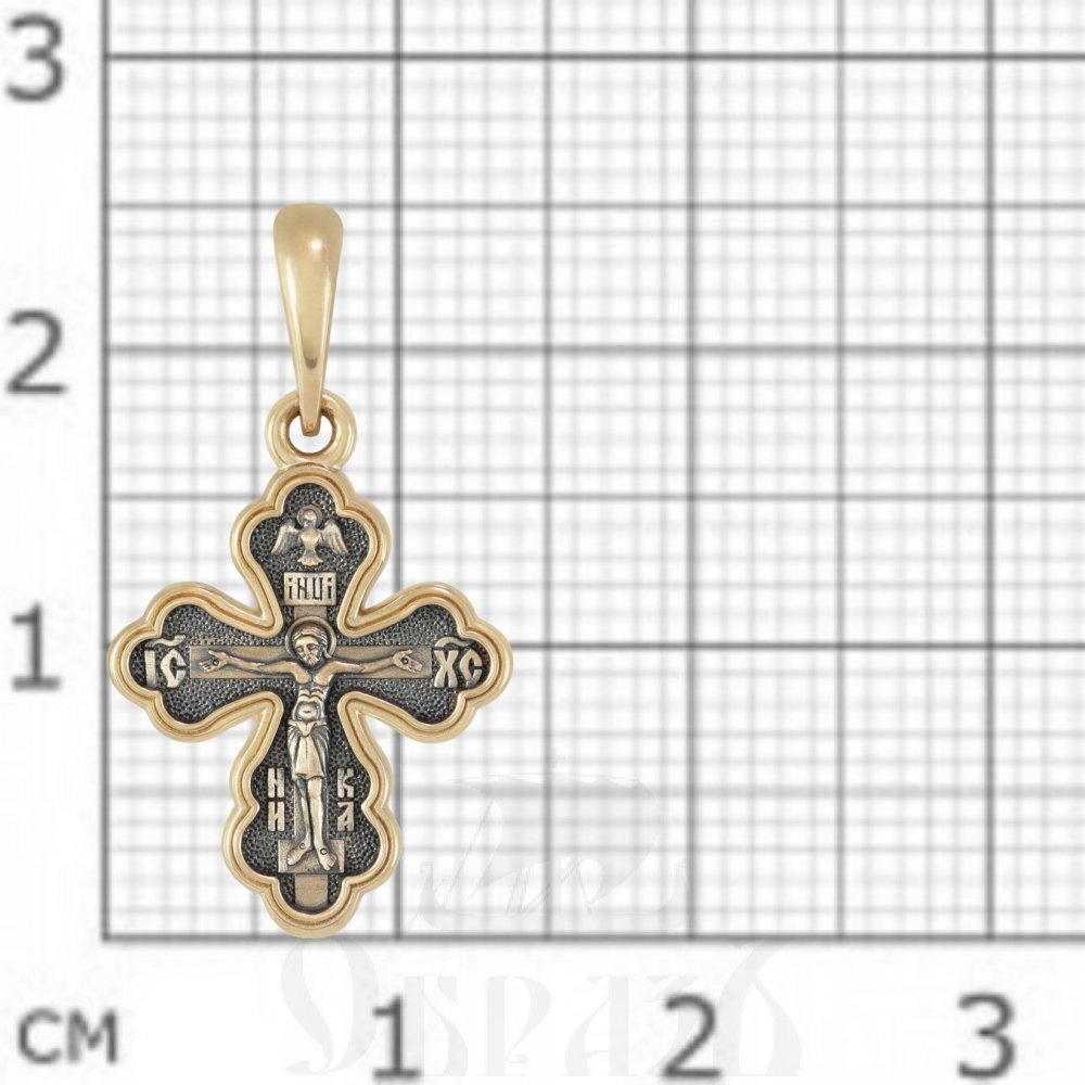 крест «распятие. распятие. св. ксения петербургская», золото 585 проба желтое (арт. 201.649)
