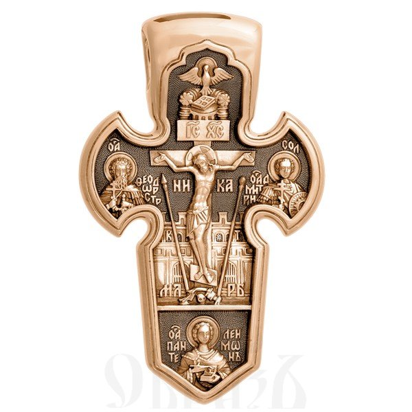 крест «распятие. архангел михаил», золото 585 проба красное (арт. 201.004-1)