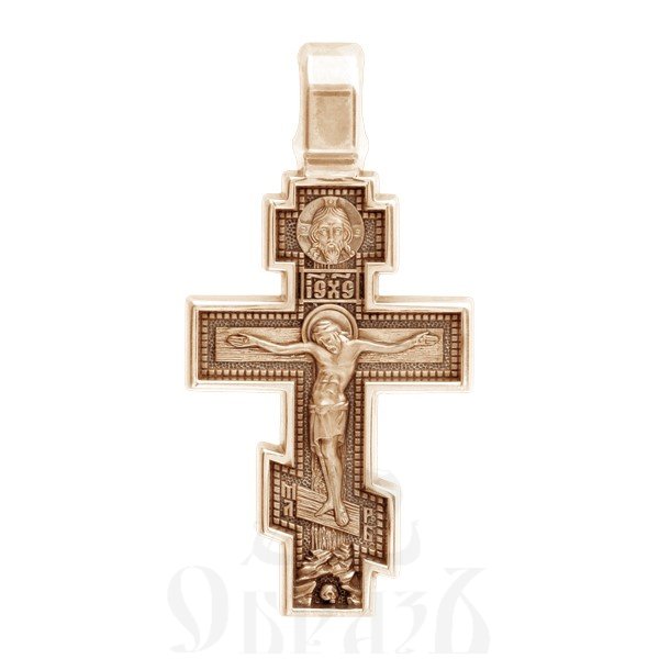 крест «распятие. ангел хранитель. архангел михаил», золото 585 проба красное (арт. 201.516-1)