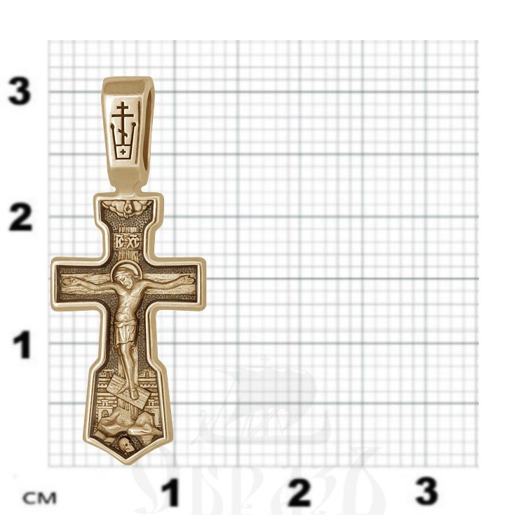 крест с молитвой животворящему кресту «спаси, господи, люди твоя»», золото 585 проба желтое (арт. 201.492)