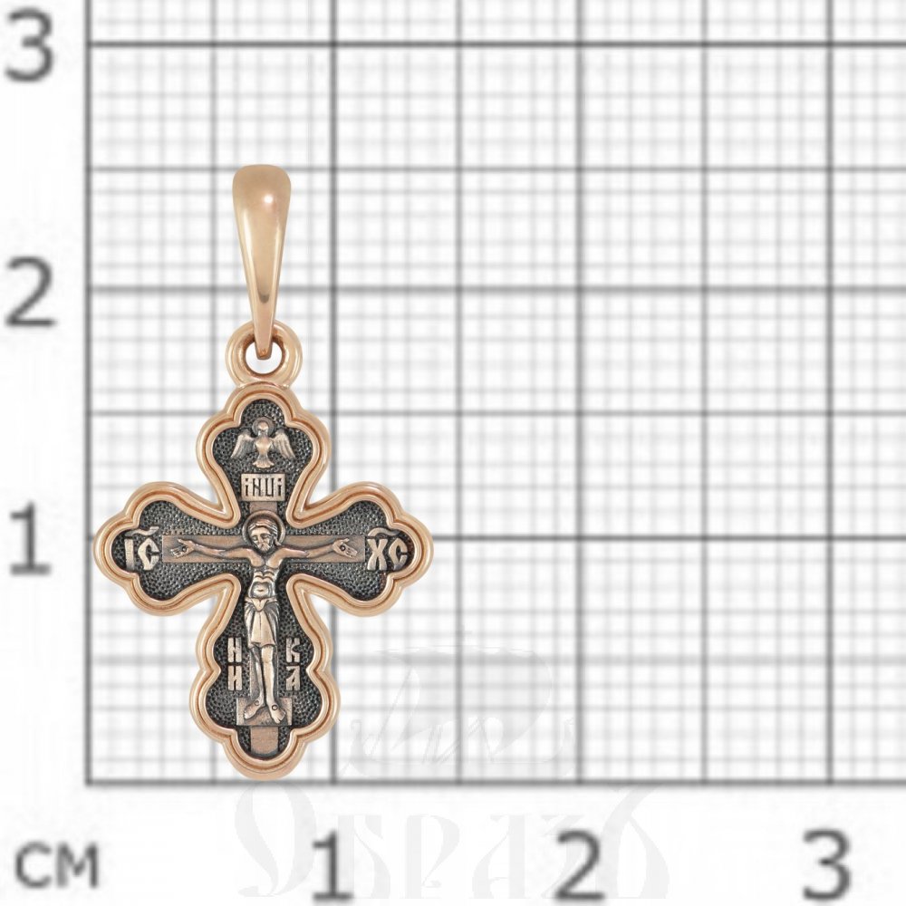 крест «распятие. распятие. св. ксения петербургская», золото 585 проба красное (арт. 201.649-1)